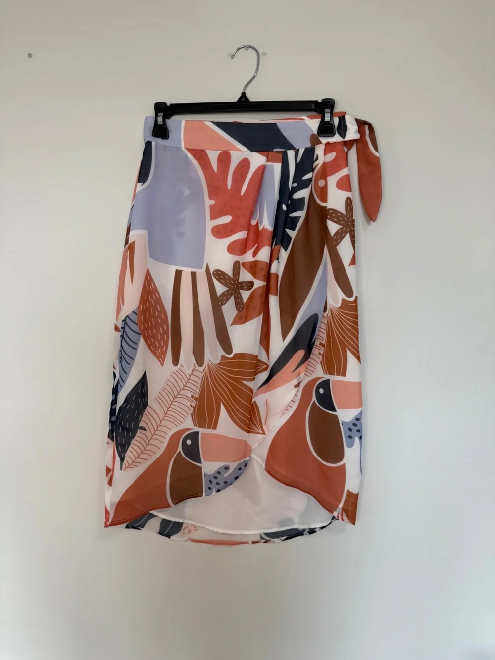 Hutch Tropical Toucan Print Wrap Midi Skirt Womens 0